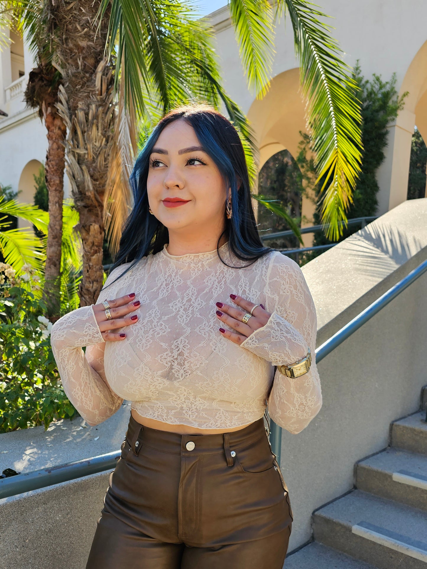 Roma lace top | ivory