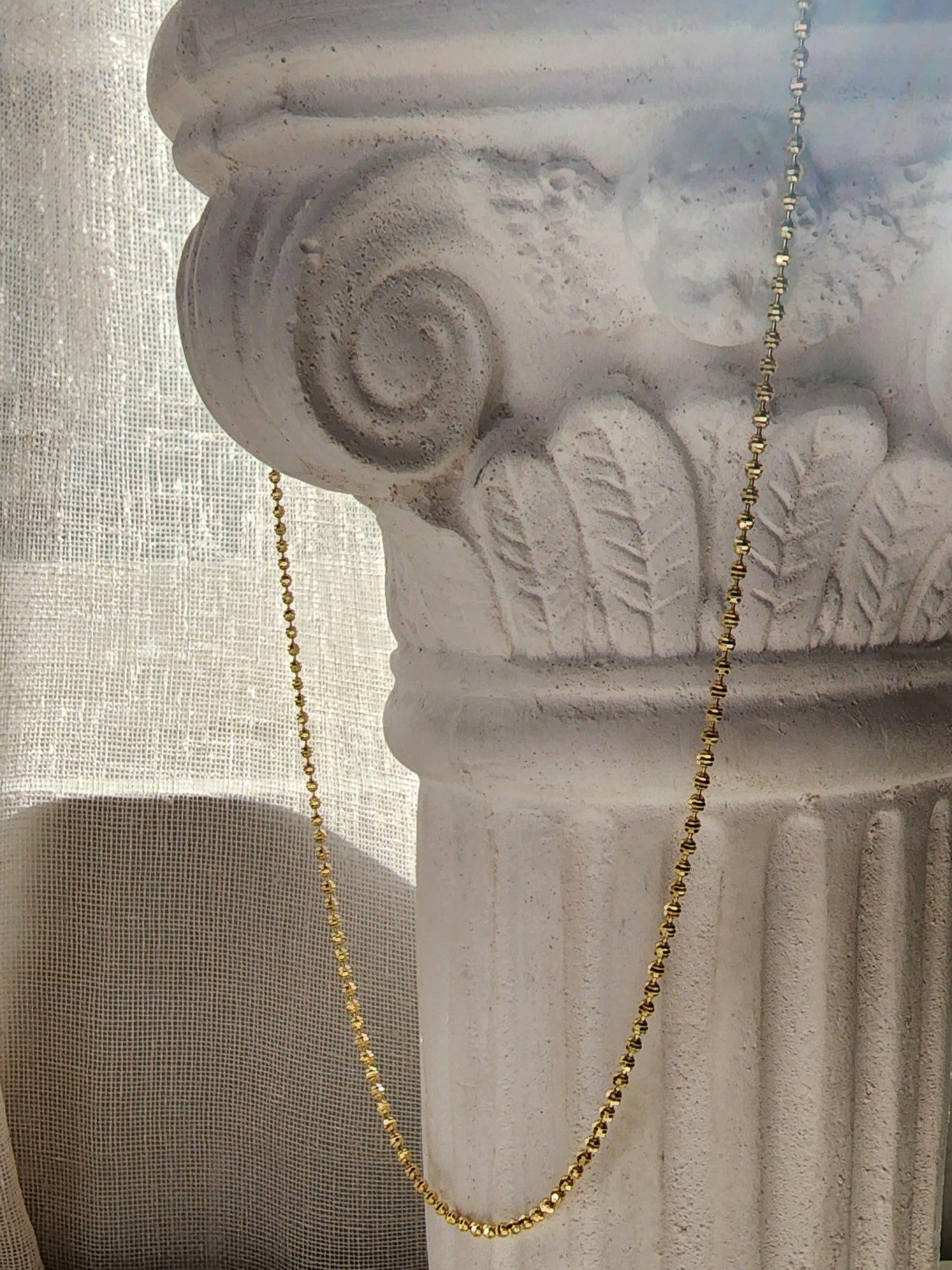 Golden Disco Ball Necklace | Italian Sterling Silver
