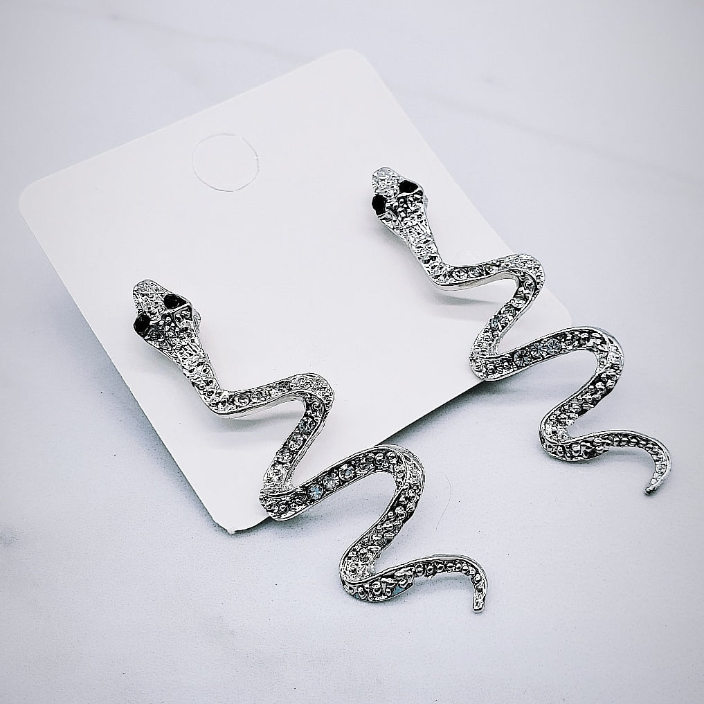 Python Earrings - Silver