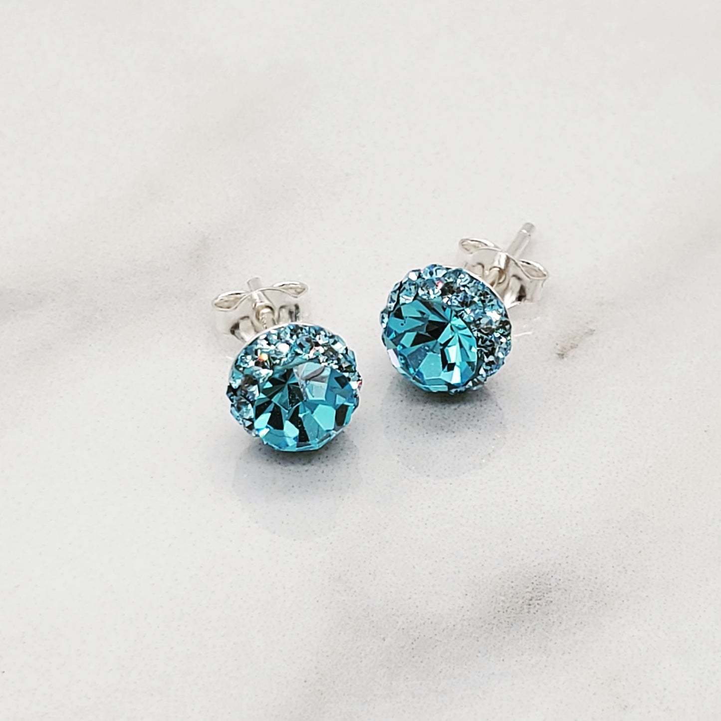 Tiffany Blue▪︎ Sterling Silver Crystal Earrings